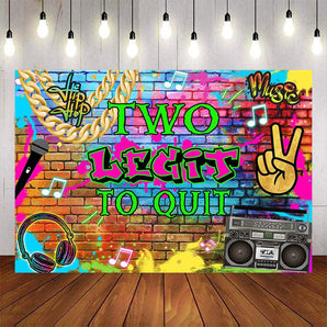 Mocsicka Two Legit to Quit Graffiti Wall Retro Radio Backdrop-Mocsicka Party