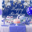 Mocsicka Blue and Sliver Balloons Happy Birthday Backdrop-Mocsicka Party