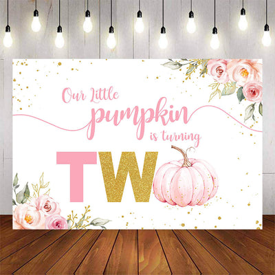 Mocsicka Little Pumpkin is Turning Two Baby Shower Backdrops-Mocsicka Party