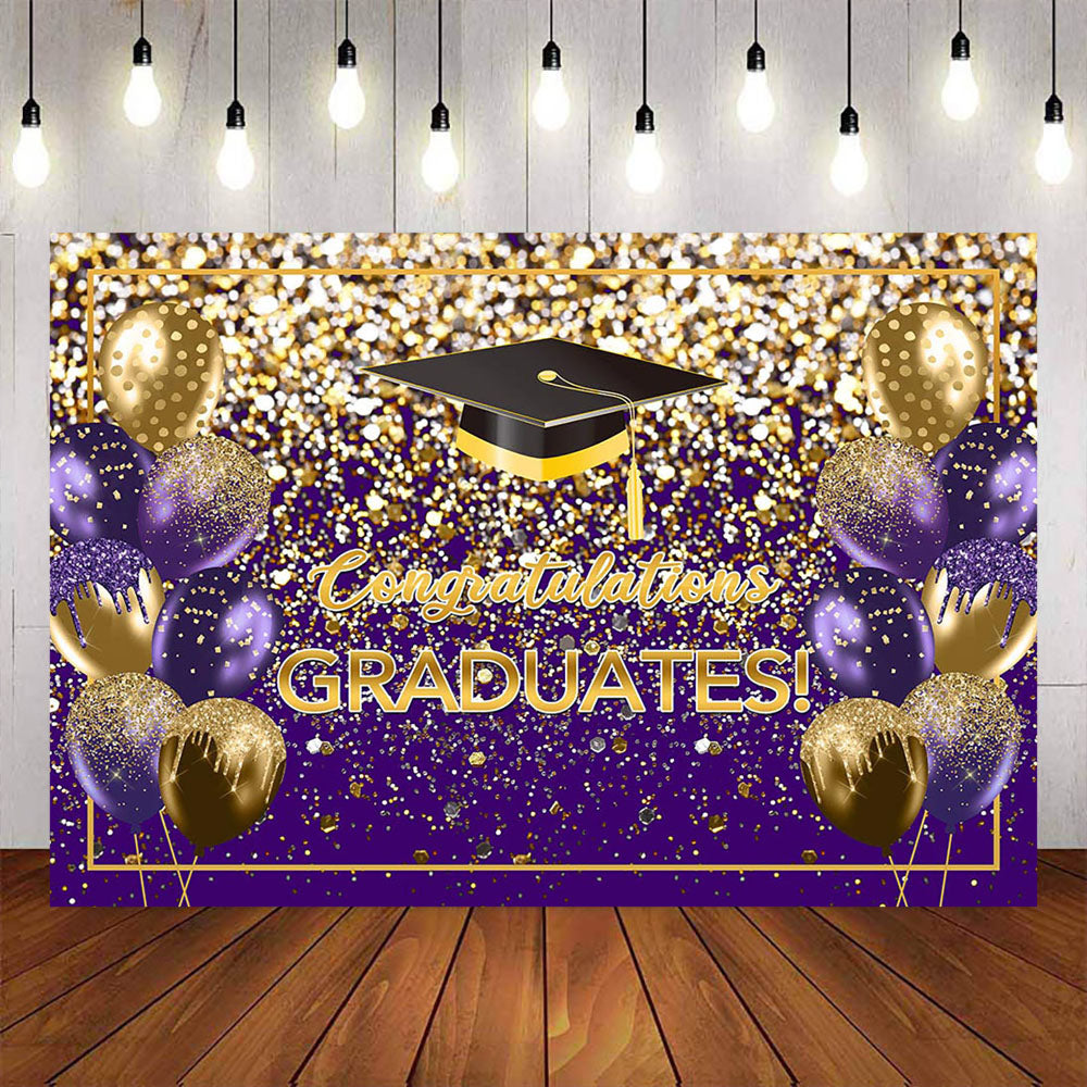 Mocsicka Purple Balloon Congratulations Graduates Class of 2023 Backgr ...