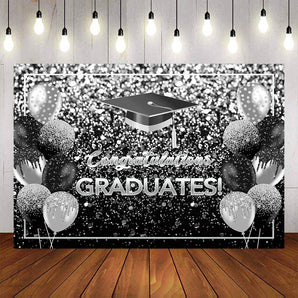 Mocsicka Black Balloon Congratulations Graduates Class of 2023 Background-Mocsicka Party