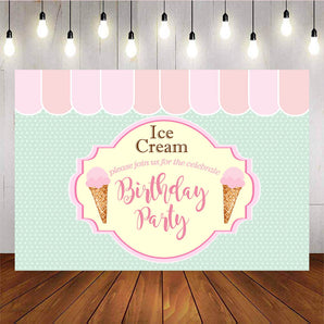 Mocsicka Ice Cream Birthday Party Props Dessert Parlor Newborn Backdrop-Mocsicka Party