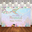Mocsicka Mermaid Theme Birthday Backdrop Under Sea Treasure Pearl Background-Mocsicka Party