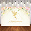 Mocsicka Golden Fairy Spring Floral Backdrop Little Prince Baby Shower Background-Mocsicka Party
