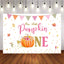 Mocsicka Our Little Pumpkin is Turning One Backdrops 1st Birthday Baby Shower Back Drop-Mocsicka Party