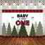Mocsicka Baby is Turning One Back Drop Lumberjack Red Plaid Custom Backdrops