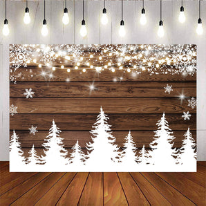 Mocsicka Winter Snow Scene Sliver Snowflakes Baby Shower Background-Mocsicka Party
