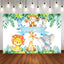 Mocsicka Wild One Backdrop 1st Birthday Cute Animals and Forest Background-Mocsicka Party
