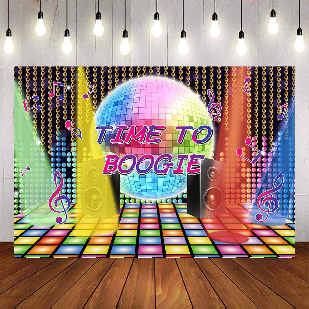 Mocsicka Time to Boogie Shiny Backdrop Disco Neon Adults Party Decoration Decor-Mocsicka Party