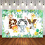 [Only Ship To U.S.& CA] Mocsicka Oh Boy Baby Shower Backdrop Wild Animals and Plam Leaves Photo Background-Mocsicka Party