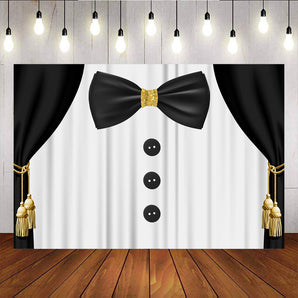 Mocsicka Boys Birthday Party Decoration Gentleman Black Bow Photo Background-Mocsicka Party