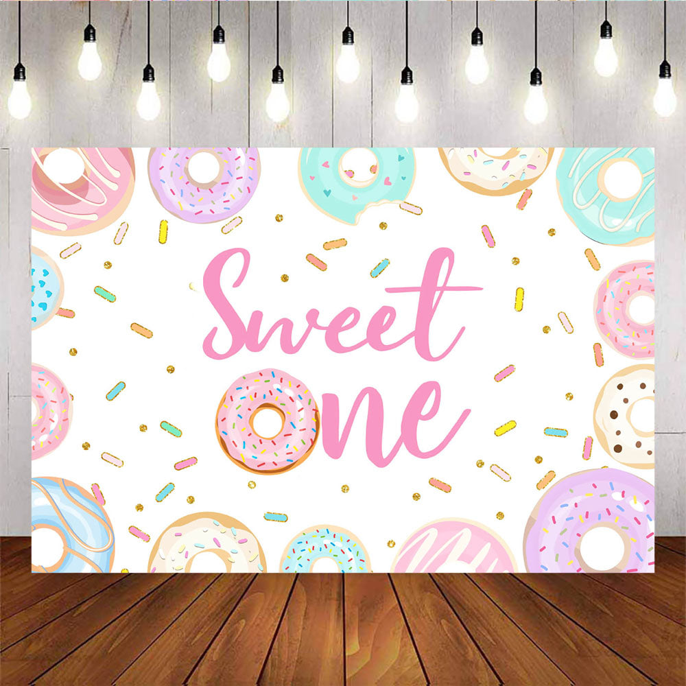 Mocsicka Sweet One Background Donuts 1st Birthday Party Decoration Props-Mocsicka Party
