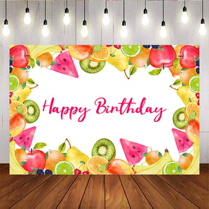 Mocsicka Summer Fruits Happy Birthday Party Decor Custom Newborn Backdrops-Mocsicka Party