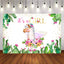 Mocsicka It's A Girl Baby Shower Backdrops Alpaca and Cactus Photo Background-Mocsicka Party