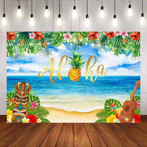 Mocsicka Aloha Theme Summer Beach and Hawaii Floral Birthday Party Supplies-Mocsicka Party
