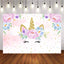Mocsicka Golden Unicorn and Flowers Baby Shower Newborn Background-Mocsicka Party