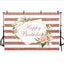 Mocsicka Champagne Gold Stripes and Flowers Happy Birthday Decor Props