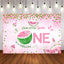Mocsicka Sweet Watermelon Turining One Backdrop Pink and Green Dots Photo Banners-Mocsicka Party