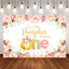 Mocsicka Little Pumpkin Gold Dots and Flowers First Birthday Party Backdrops-Mocsicka Party