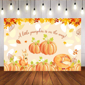 Mocsicka Little Pumpkin Maple Leaf Photo Background Baby Shower Decor Prop-Mocsicka Party
