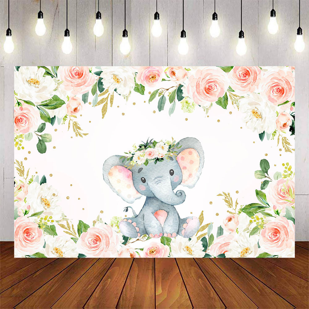 Mocsicka Little Animals God Dots and Flowers Baby Shower Decor Background-Mocsicka Party