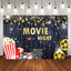 Mocsicka Movie Night Popcorn and Twinkle Stars Theme Party Backdrop-Mocsicka Party