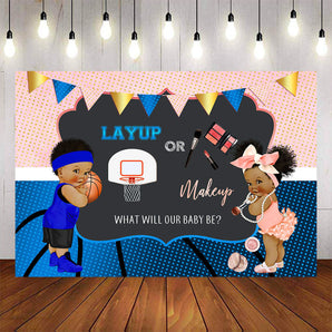 Mocsicka Layup or Makeup Gender Reveal Baby Shower Backdrop-Mocsicka Party