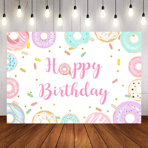 Mocsicka Donuts Theme Happy Birthday Photo Background-Mocsicka Party