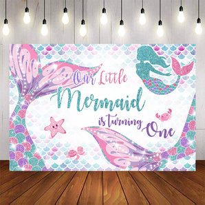 Mocsicka Little Mermaid Turning One First Birthday Party Supplies-Mocsicka Party