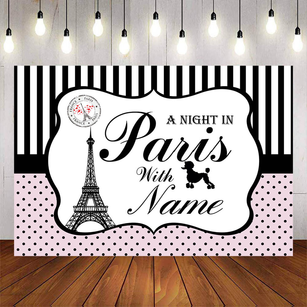 Mocsicka Eiffel Tower Night Paris Happy Birthday Party Decor Prop-Mocsicka Party