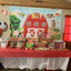 Mocsicka Red Barn Windmill Fence Happy Birthday Backdrop