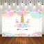Mocsicka Golden Flower Unicorn Happy Birthday Party Background-Mocsicka Party