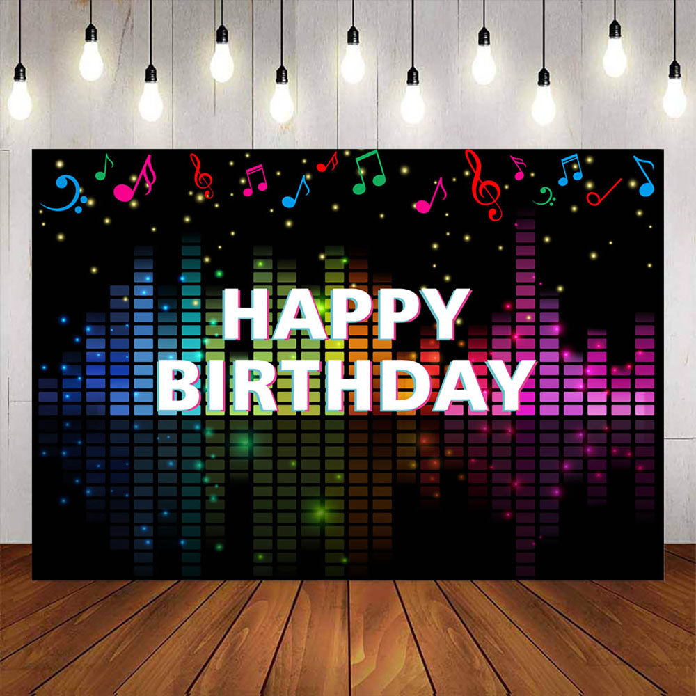 Mocsicka Music Cube Happy Birthday Party Background-Mocsicka Party