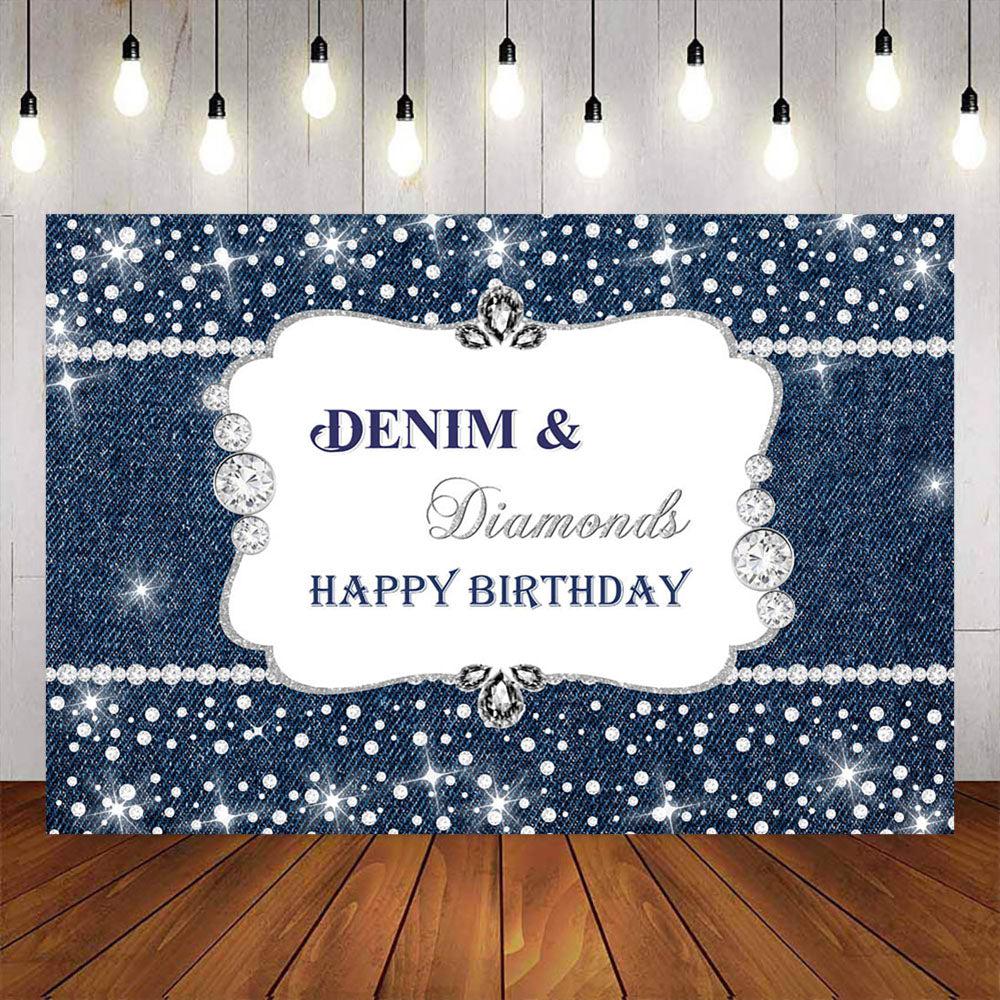 Mocsicka Denim and Demonds Happy Birthday Party Backgrounds-Mocsicka Party
