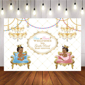 Mocsicka Prince or Princess Gender Reveal Backdrop Custom Baby Shower Backdrops-Mocsicka Party