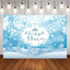 Mocsicka Winter Snow Scene Sliver Snowflakes Baby Shower Background-Mocsicka Party