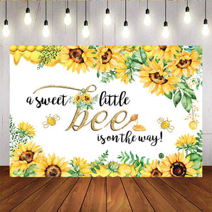 Mocsicka A Sweet Little Bee is on the Way Birthday Baby Shower Backdrops