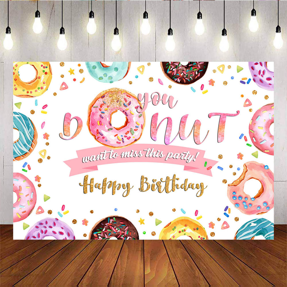 Mocsicka Donut Backdrop Birthday Baby Shower Party Decoration Banners
