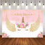 Mocsicka Golden Unicorn and Wings Baby Shower Backdrop Custom Newborn Party Prop-Mocsicka Party