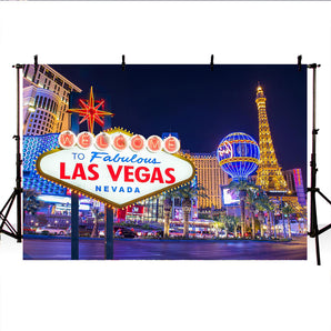 Mocsicka Welcome to Fabulous Las Vegas Background Night Cityscape Photo Banners