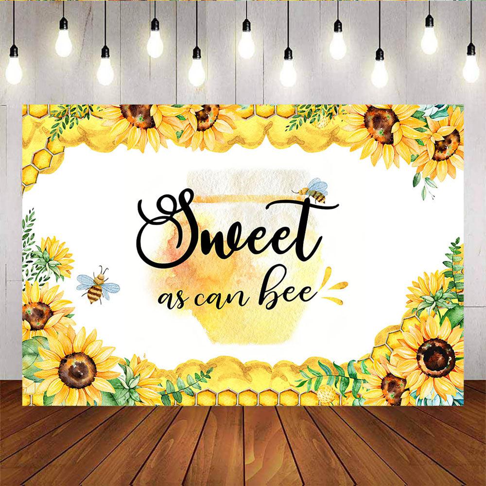 Mocsicka Sweet as can Bee Baby Shower Decor Prop Honey Jar and Sunflowers Backdrop-Mocsicka Party