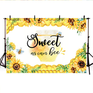 Mocsicka Sweet as can Bee Baby Shower Decor Prop Honey Jar and Sunflowers Backdrop