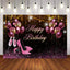 Mocsicka Balloons and Champagne High Heels Happy Birthday Backdrop-Mocsicka Party