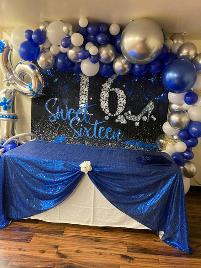 Mocsicka Diamond Sweet Sixteen Happy Birthday Backgrounds-Mocsicka Party