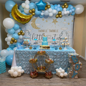 Mocsicka Twinkle Little Star and Gold Moon Baby Shower Background-Mocsicka Party