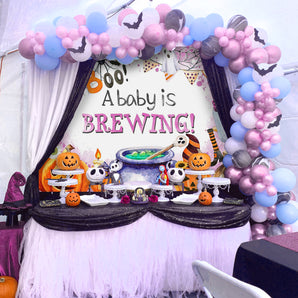 Mocsicka Boo A Baby is Brewing Halloween Theme Party Banners-Mocsicka Party
