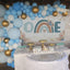 Mocsicka One Rainbow and Flowers Baby Shower Backdrop-Mocsicka Party