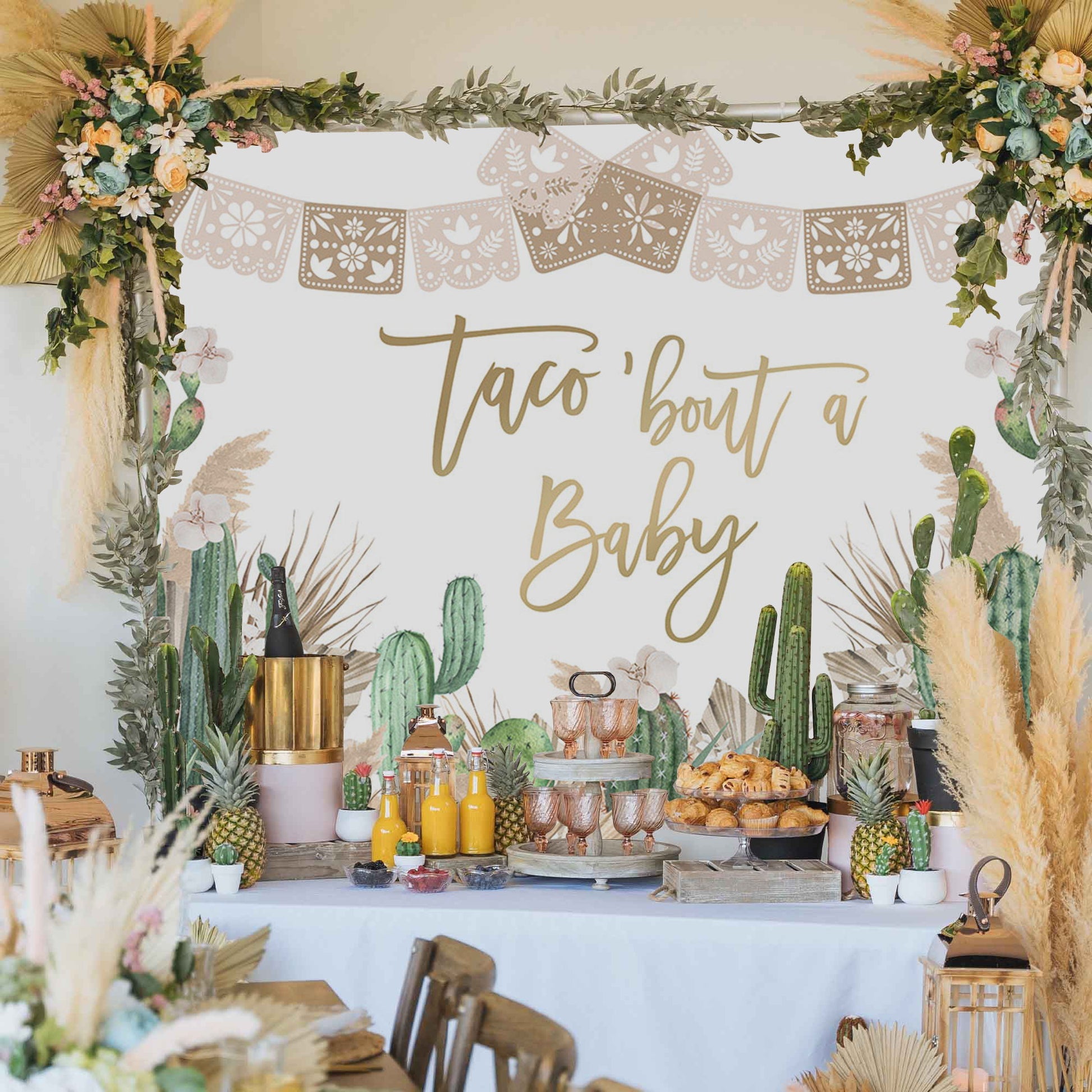 Mocsicka Taco Bout Baby Cactus Baby Shower Backdrop-Mocsicka Party