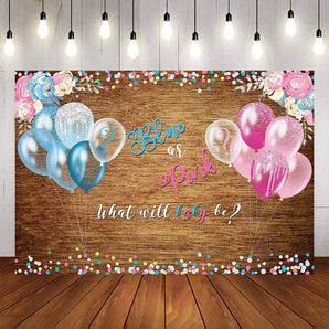 Mocsicka Blue or Pink Balloons Gender Reveal Party Backgrounds-Mocsicka Party