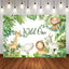 Mocsicka Wild One Animals and Plam Leaves First Birthday Backgrounds-Mocsicka Party